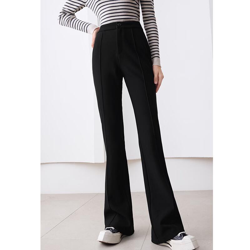 Boutu Women's Fleece-Lined High-Waist Flared Pants