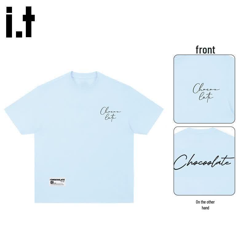 CHOCOOLATEit Unisex Cotton Letter Print Short Sleeve T-Shirt M