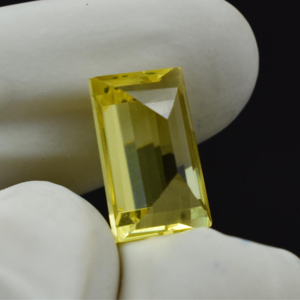Stunning Yellow Sapphire Natural 10.45 Ct Baguette Cut Loose Gemstone