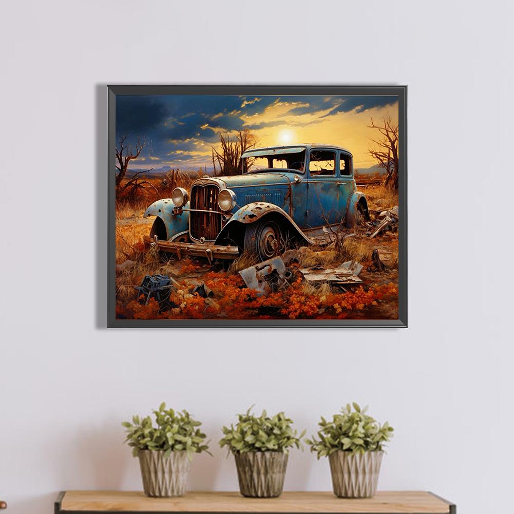 5D DIY Full Round Drill Diamond Painting Scrap Car Kit Home Decoration Art Craft