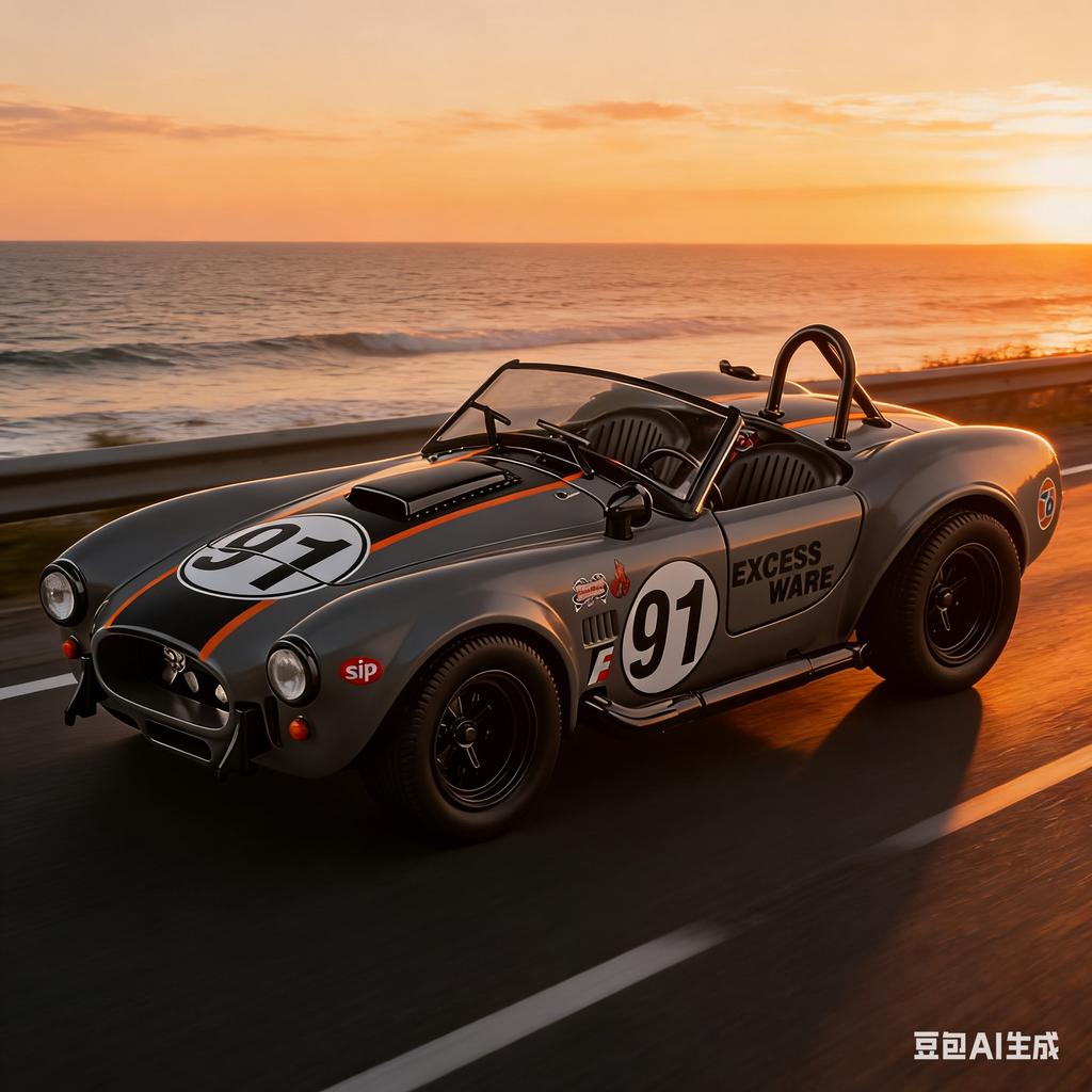 1:22 Cobra Replica Edition Die-cast Retro-Automodell mit Rückziehfunktion und Soundeffekten