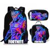 Fortnite Cartoon Printed Backpack Set Lightweight Computer Bag Male And Female School Bag
