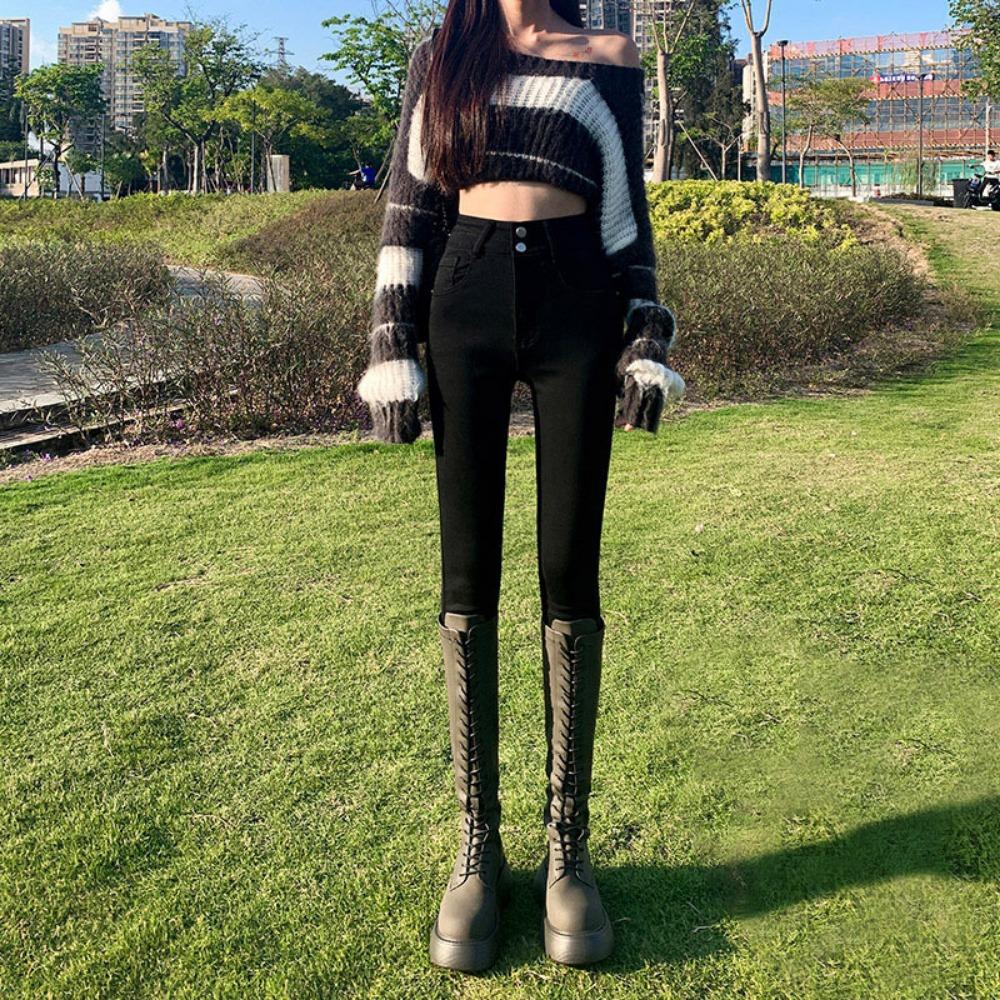 Plus Size Pants High-waisted Stretch Skinny Jeans for Women