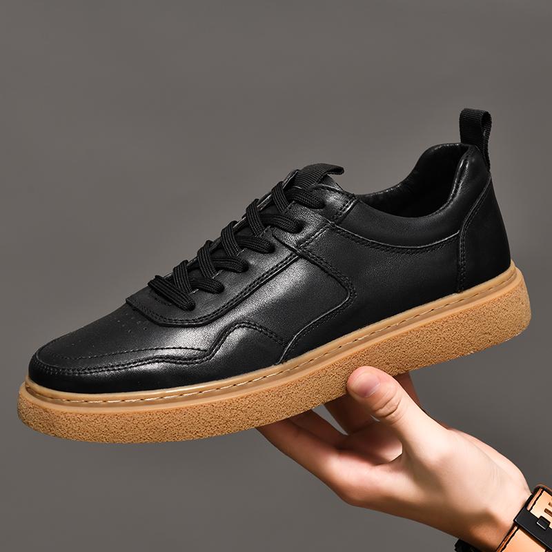 Fashion men genuine leather oxfords shoes luxury italian style male footwear shoes for men Breathable Flat Lace-Up Shoes big size