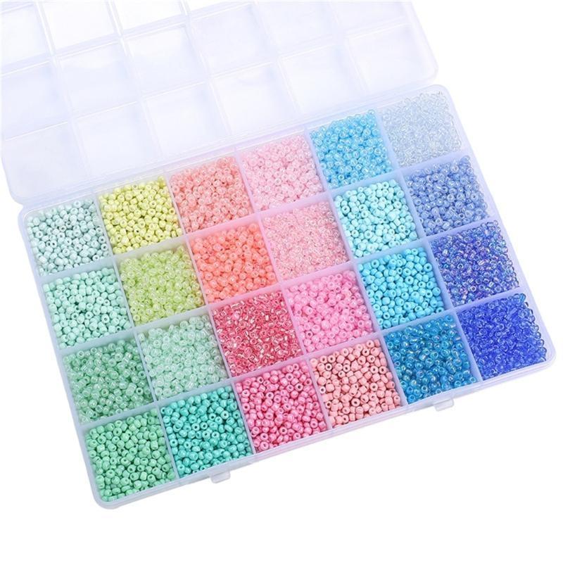 24 Fächer Glasperlen DIY Bastelset mit Organizer-Box