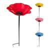Garden Metal Flower Stake Decorative Bird Bath Ground Insert Bee Watering Station Butterfly Drinking Bowl for Backyard Pollinators Wild Birds Patio