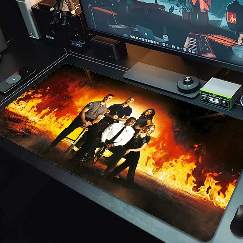 Chicago Fire Large Size Mouse Pad Large Gaming Table Cushion Nonslip Laptop Tablet Big Mousepad Xxl Mat Mini Pc Playmat With Lock Edge