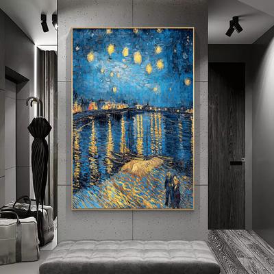 Poster del cielo stellato di Van Gogh, dipinti di paesaggi, dipinti a olio, affreschi e dipinti moderni per l'arredamento della casa in soggiorno