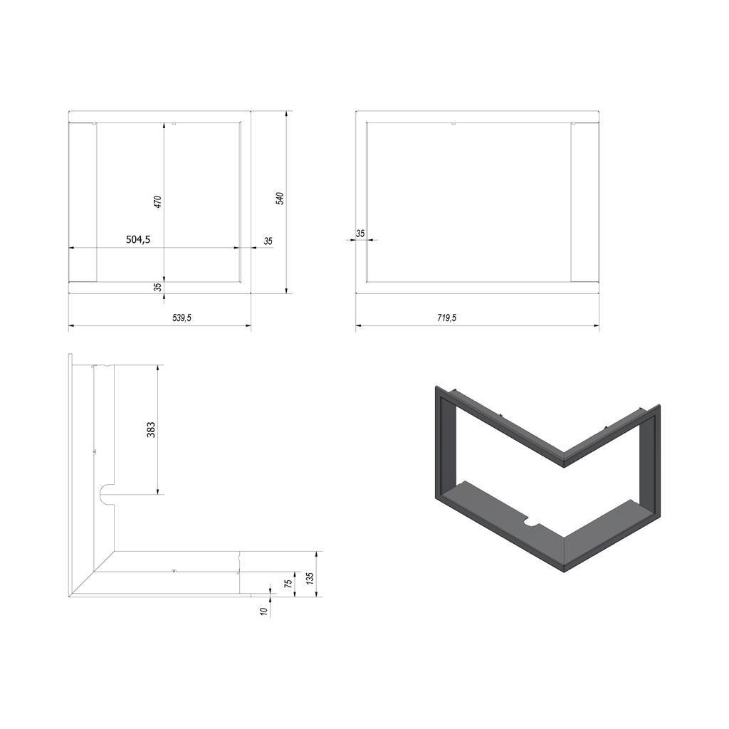 Frame for VNP/610/430 Fireplace Stove Frame Width 35 Mm