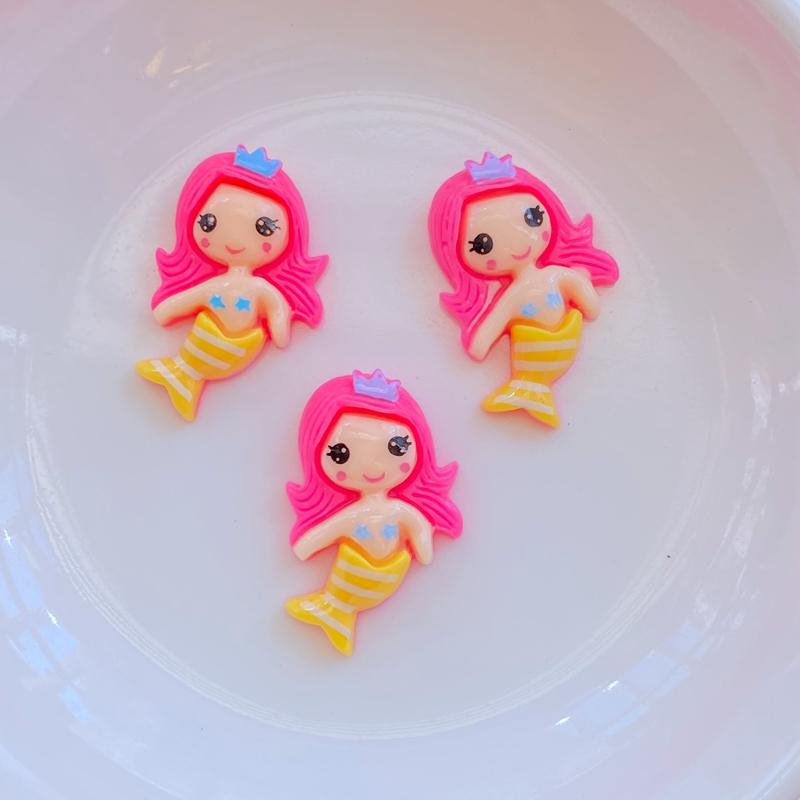 20Pcs New Mini Cute Mermaid Series Flat Back Resin Cabochons Scrapbooking DIY Jewelry Craft Decoration Accessorie