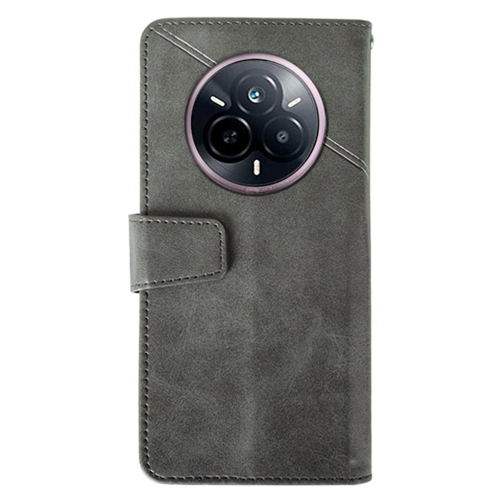 Für Realme 14 Pro 5G Hülle Leder Brieftasche Handyhülle Ständer Kalbstextur