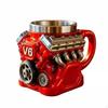 V8 Engine Mug Unique Design Automotive Drinkware Creative Gift Stainless Steel Lined Cup for