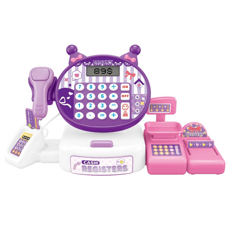 Kids Play House Food Convenience Store Cash Register Toy Simulation Supermarket Cash Register Computer Set Cartoon Girl Toy Gift