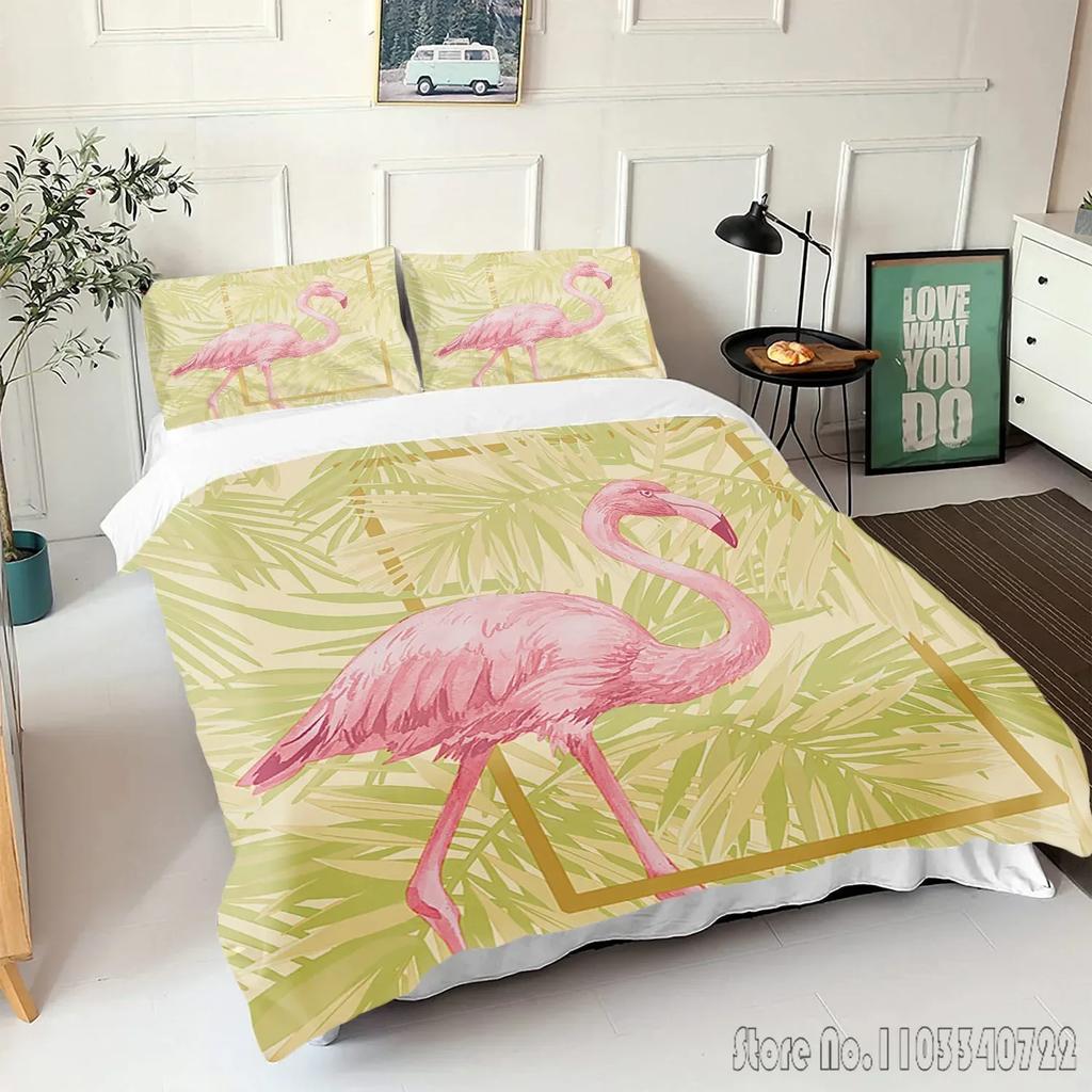Comforter Flamingo Cartoon Love Child Hd Comforter Bedclothes For Kids Bedding Sets Bedroom Decor