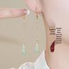 Sterling Silver Jade Earrings: Ancient-Inspired Women's Qipao Accessories with Peace Lock Design