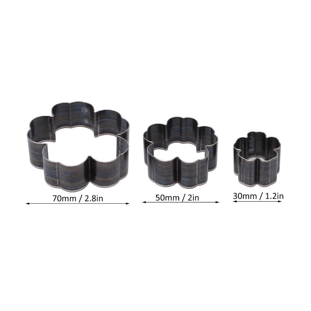 3 PCS 1.2 Inch / 2 Inch / 2.8 Inch Leather Cutting Dies Hollow Punching Tool  For DIY Leather Craft