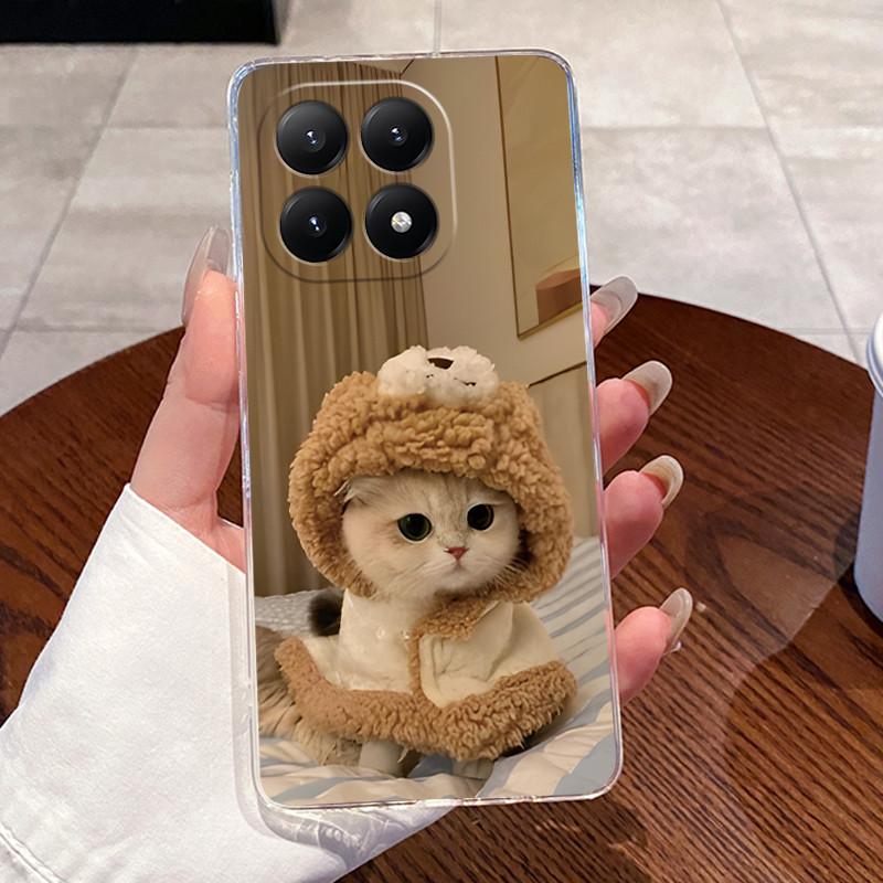 For Xiaomi 15T Case Aesthetic Fashion Cute Cat Astronaut Soft Silicone TPU Back Cover For Xiaomi 15T Pro Transparent Phone Case