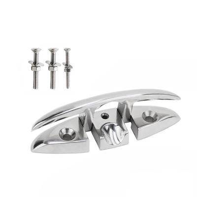 Pack of 1 Space Saving Foldable Boat Cleat 316 Stainless Steel High Gloss Finish Screws Included Secure Mooring