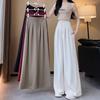 Red Suit Wide Leg Pants Women's Summer Pleated High Waist Slimming Loose Straight Leg Floor Length Casual Pants Skirt