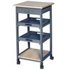 Kitchen Cart with Drawer. 2 Pull-Out Trays and Fixed Shelf. 37x37x76cm. Made of Wood