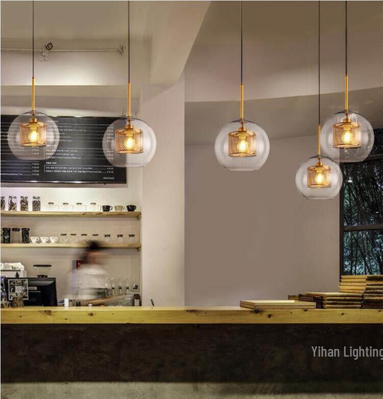 Nordic Modern Pendant Light – Minimalist Glass Fixture for Coffee Shops, Bedside, Bar Counters
