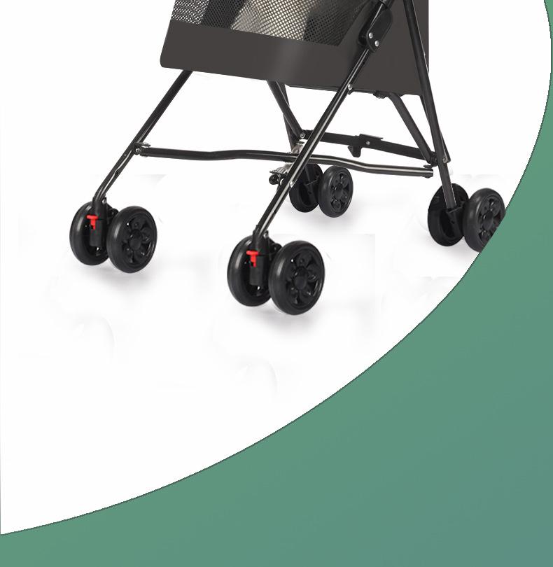 Lightweight Foldable Pet Stroller for Small Cats & Dogs - Outdoor Use