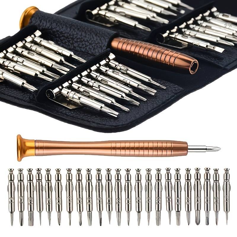 25-in-1 Leather Case Screwdriver Set. Can Repair Most Mobile Phones/computers/cameras/game Consoles/watches Disassembly Tools