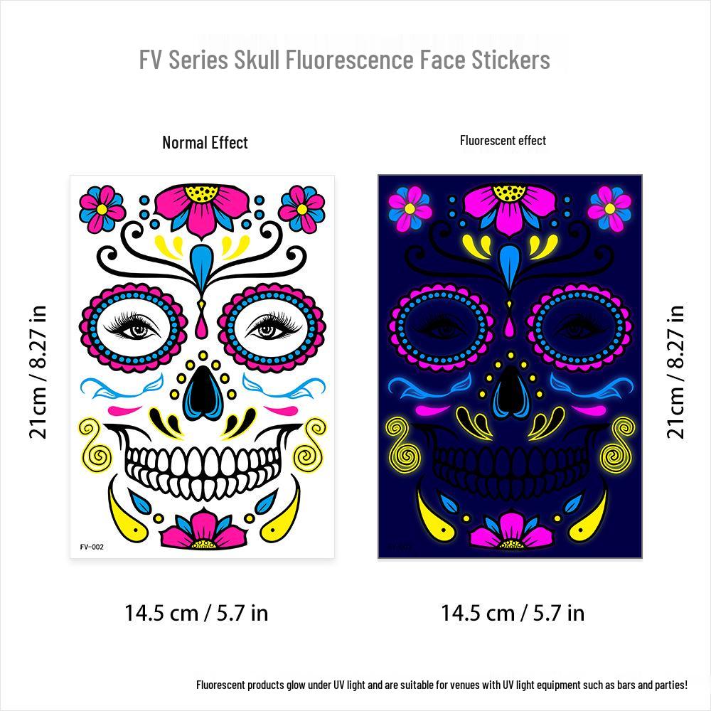 Creative Fluorescent Waterproof Full Arm and Face Tattoo Sticker