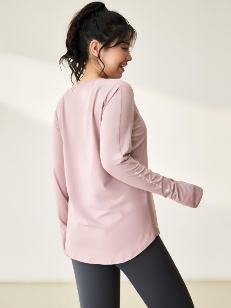 Plus Size Women's Quick-Dry Long-Sleeve Yoga Top for Running and Training