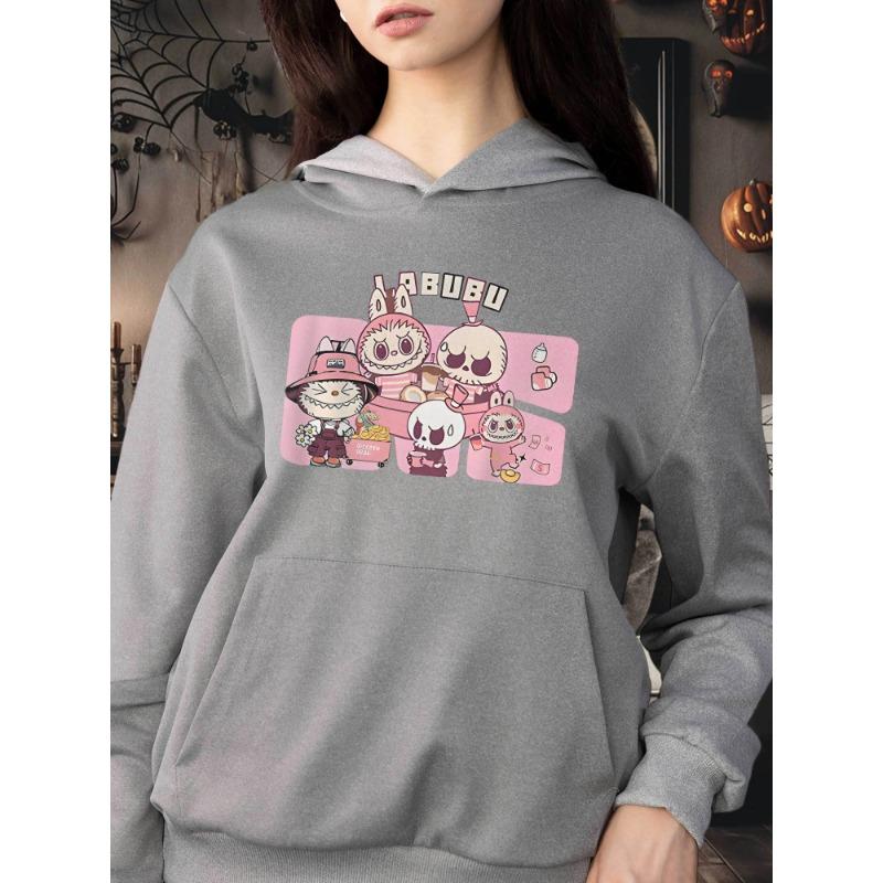 

Labubu Аниме Графический Толстовка Для Женщин Зимний Повседневный Пуловер Для Девочек С Карманом Кенгуру Длинные Рукава Толстовки Женская Одежда M