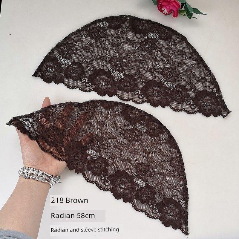 

Large Sleeveless Sling Semi-Finished Sleeves Thin White Fake Sleeve Lace Patchwork Cover Oversleeve Women s Lace Decoration Coffee L