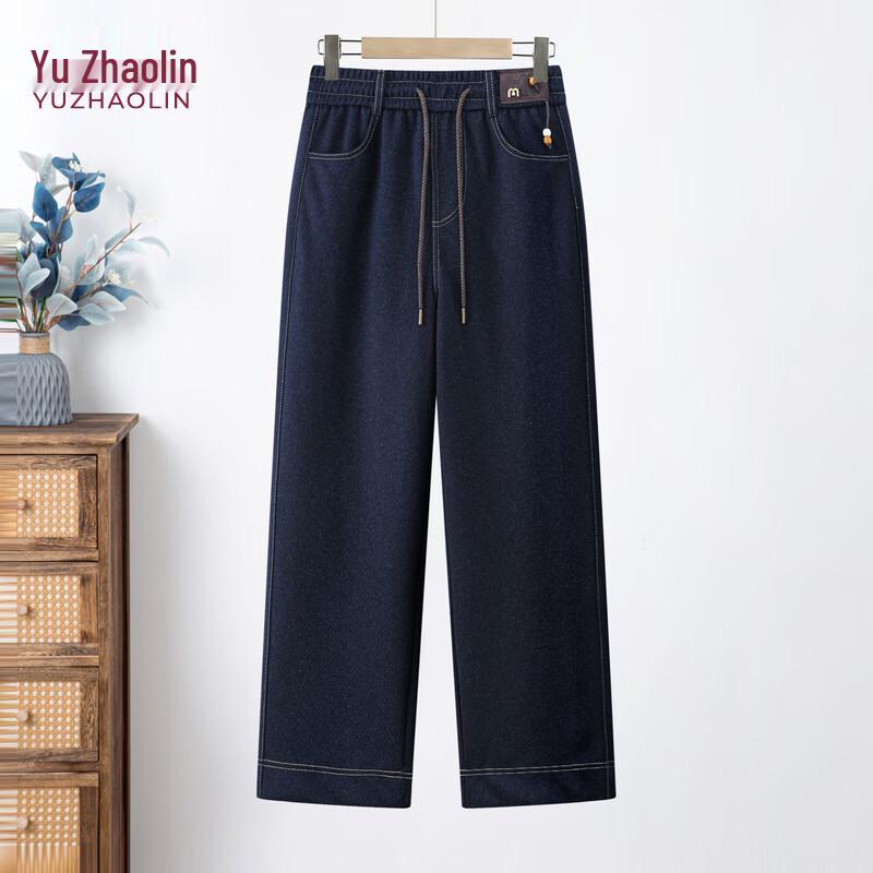 YUZHAOLIN Women s Straight-Leg Elastic Waist Casual Jeans 4XL
