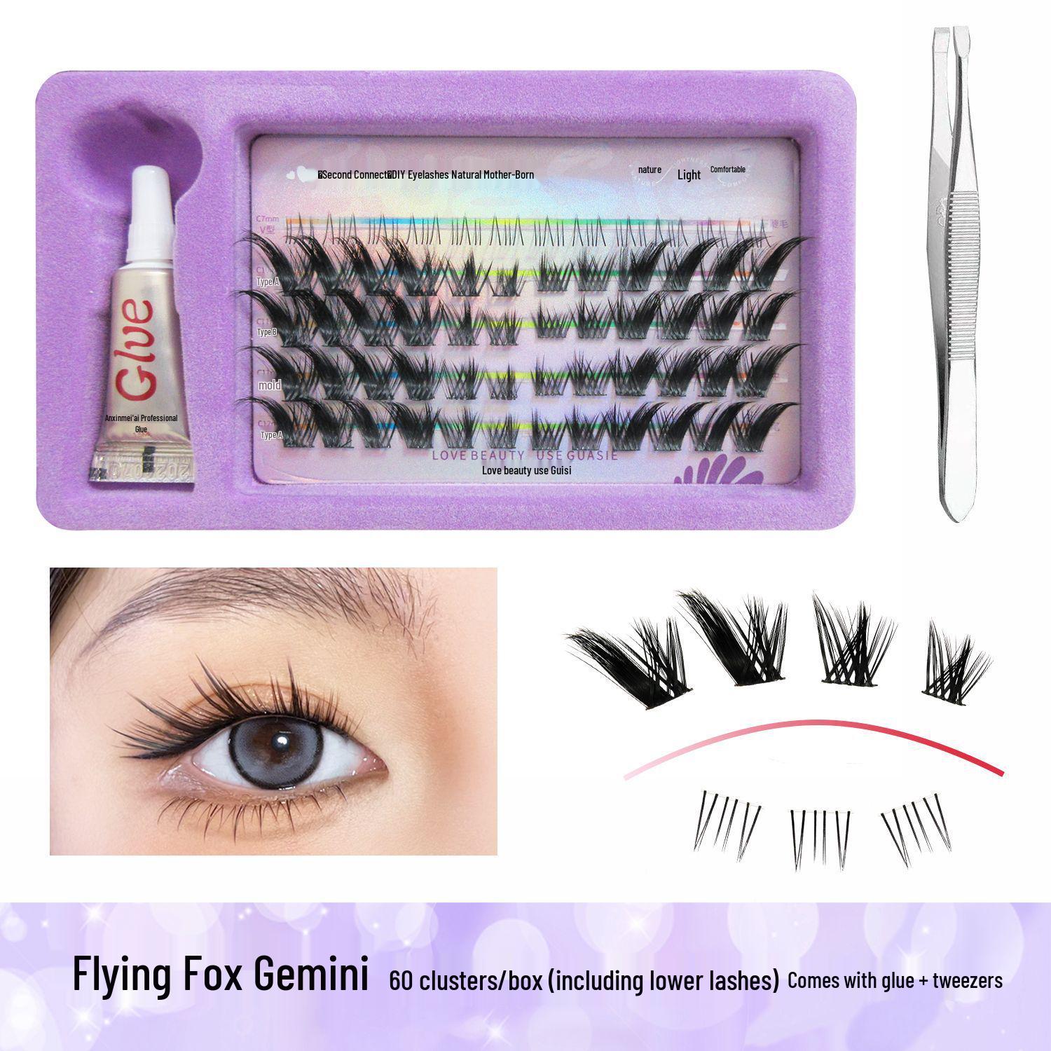 

Су Дацзи Девятихвостая лиса Пушистые Косые Имитационные Накладные ресницы для женщин