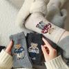 Vintage Sweater Bear "Cartoon Wool Socks Children'S Medium Tube Socks New Flocking Design Stacking Socks Women