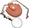 Brass Magnifying Glass, Optical Magnifier Lens with Necklace Chain Monocle for L