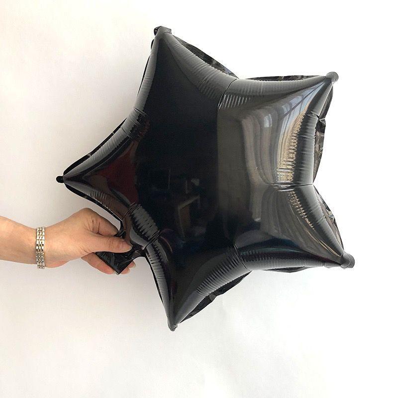 18-Inch Light Plate Monochrome Five-Pointed Star Aluminum Film Balloon, Festival Party Birthday Decoration Arrangement Star Aluminum Foil Balloon
