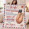 Personalized To My Wife Blanket , Anniversary Gift for Wife from Husband, Romantic Love Letter Blanket, Wedding Anniversary Gift for Her