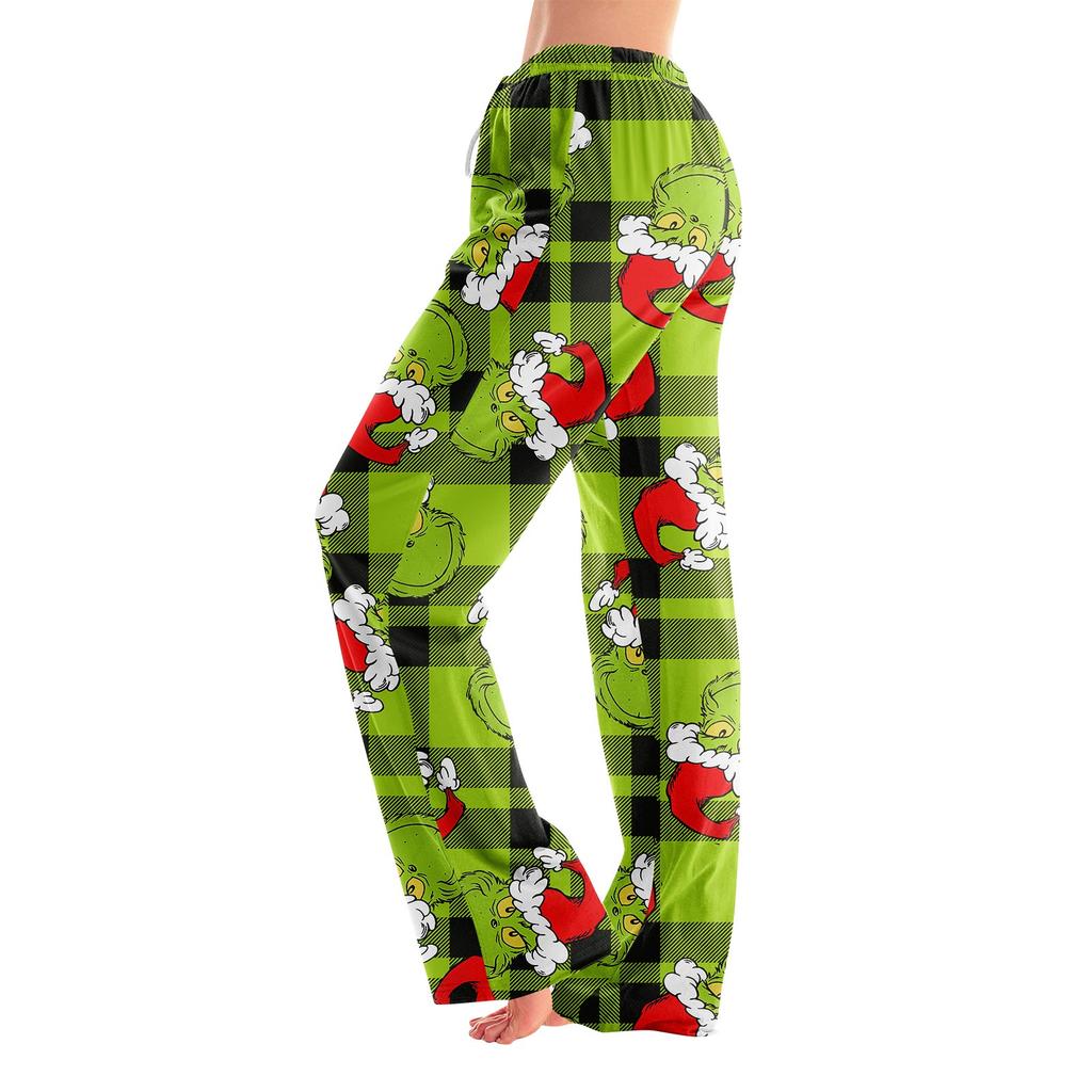 Pajama Pants Sleepwear Casual Drawstring Elastic Waist Pants Comfy Straight Yoga Loose Trousers