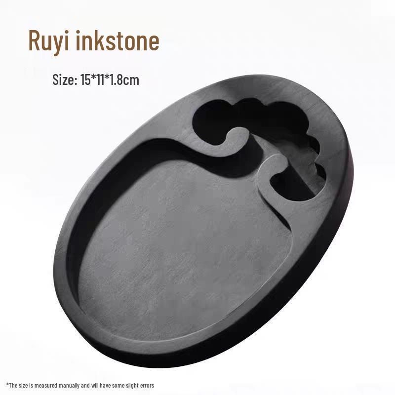 Ruyi Sheyan Natural Raw Stone Inkstone Set for Calligraphy Beginners