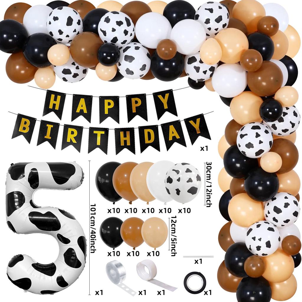Farm Theme Balloon Wreath Set Birthday Party Flag Cow Digital Balloon Chain Set Arrangement