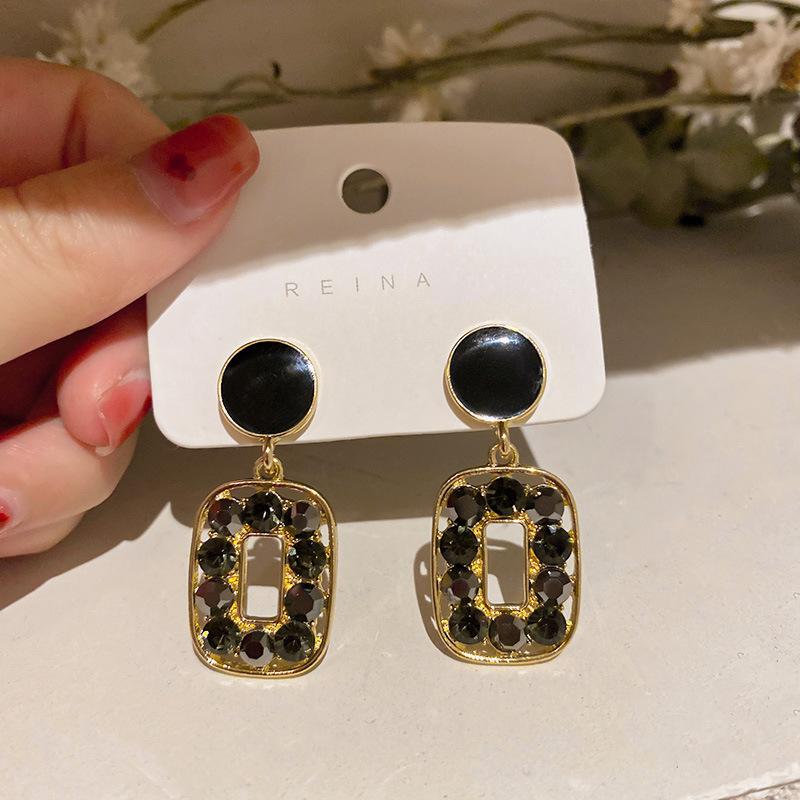 High-end wheat ear zircon ear buckle year-old niche fashion design earrings popular versatile temperament earrings
