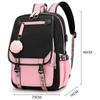 Universal Sport School Backpack with Keychain and USB Black School