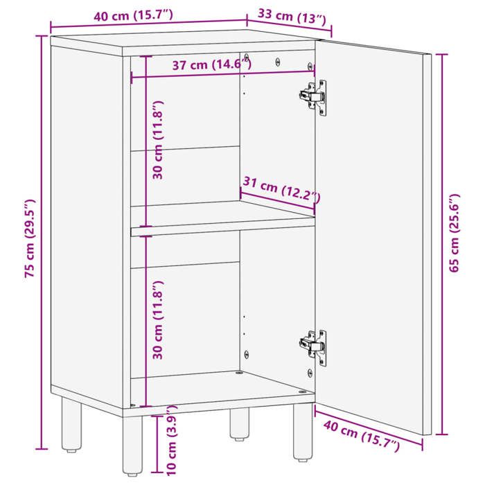 VidaXL Black Buffet 40x33x75 Cm Engineered Wood, Storage Furniture, Kitchen Storage Furniture, Storage Furniture 4017672