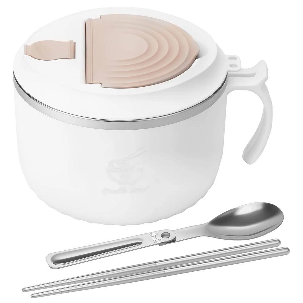 Zestaw miski do ramenu 1600ml Mikrofalowy pojemnik na lunch z łyżką Wielofunkcyjne miski do gotowania ramenu Bento do domu biura akademika