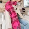 Winter new couple scarf contrasting stripes thickened men's warm scarf female student long scarf gift