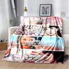 Pink & Black Gothic Collage Print Flannel Blanket, Edgy Witchy Throw Blanket