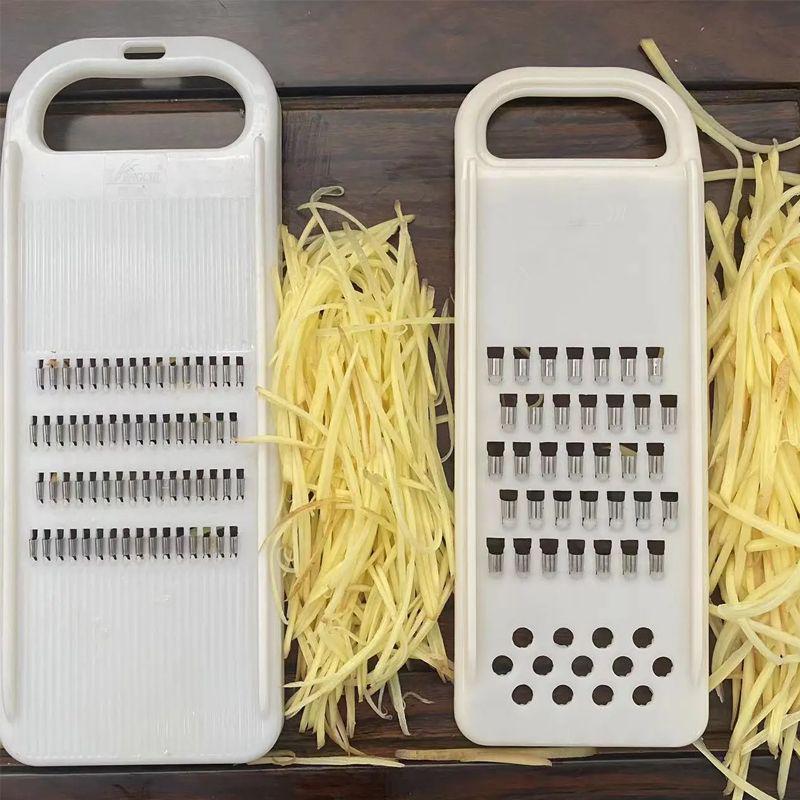 Restaurant-Grade Silk Grater & Julienne Slicer with Anti-Injury Device for Zucchini, Vegetables, and Taro