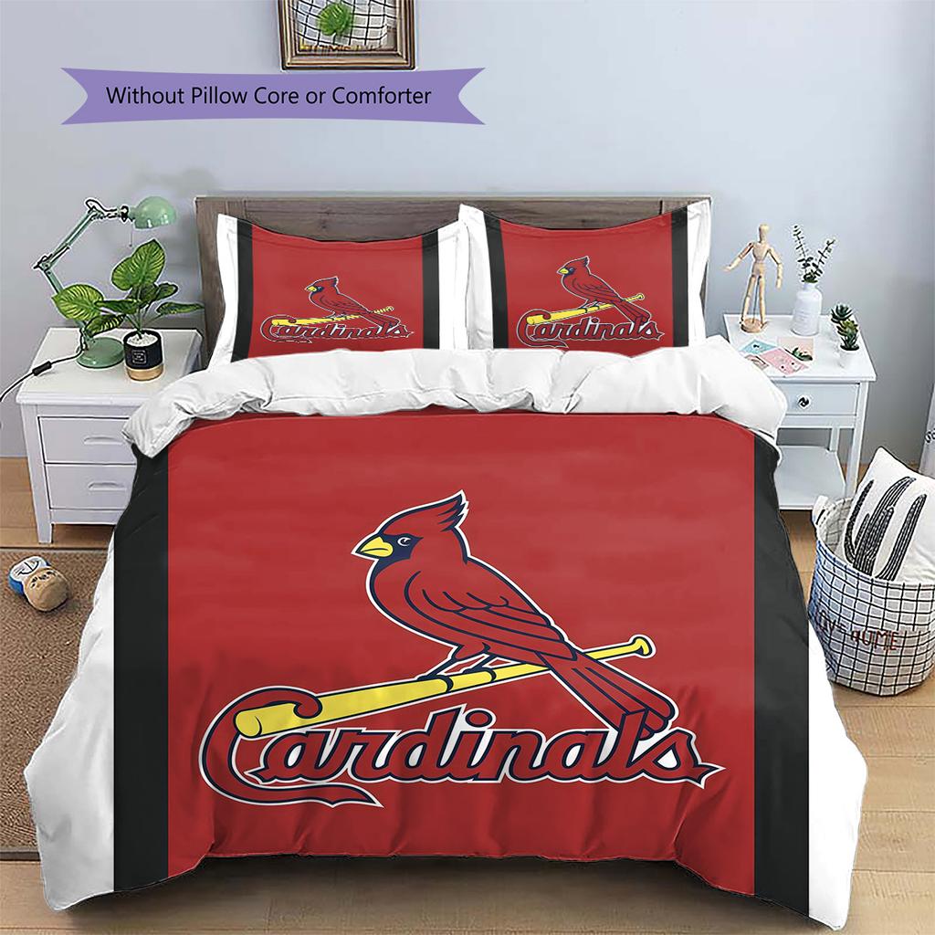 St.Louis Cardinals2 Pattern Bedding Quilt Set Home Decoration Gift (1 * duvet cover + 2 * pillowcase without core)