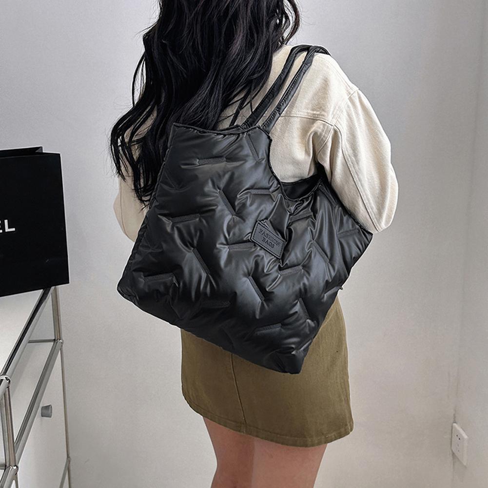 Padded Tote Bag For Women Solid Puffer Purse Versatile Quilted Underarm Shoulder Bag Large Capacity For Work Shopper Travel 2025