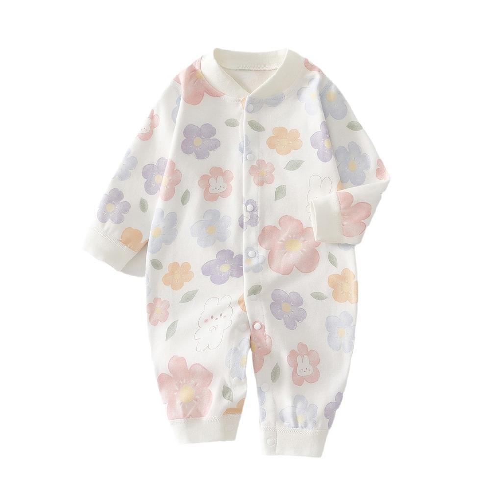 Baby Long Sleeve Romper Pure Cotton Newborn Infant Pajamas Spring Autumn Base Layer Crawling Clothes